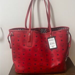 MCM Red Women's Tote Bag